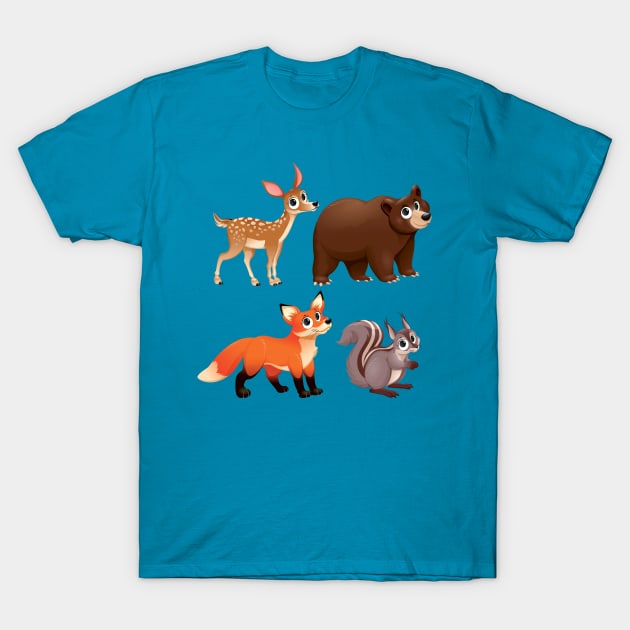 Forest Animals T-Shirt by ddraw